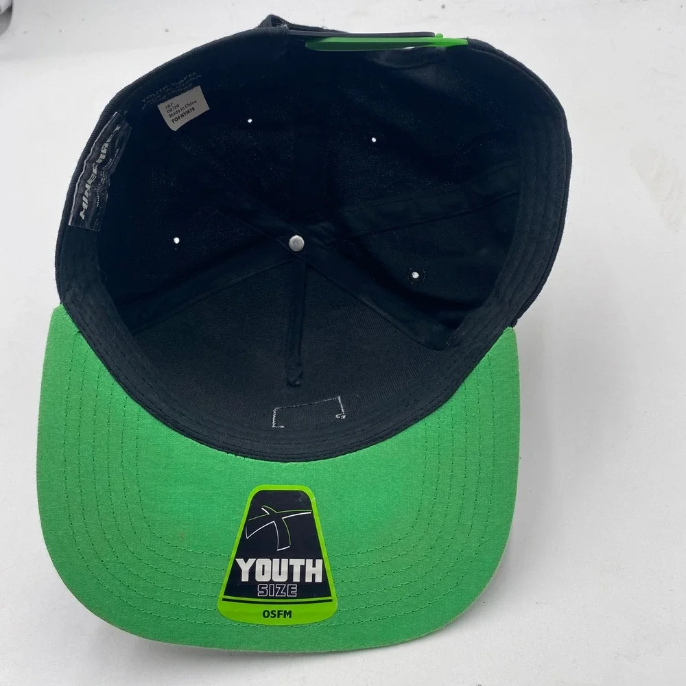 MINECRAFT Minecraft Creeper Snapback Hat Youth OSFM Black Green Checkered Gamer